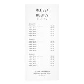 エレガントの白黒サロンサービスメニュー ラックカード (正面)