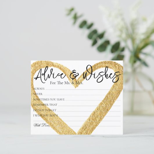 エレガントの結婚ミニマルアドバイスウィッシュ・カード (スタンド正面)