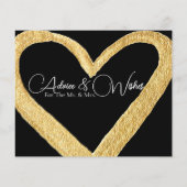 エレガントの結婚ミニマルアドバイスウィッシュ・カード (裏面)