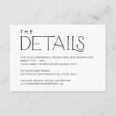 エレガントの結婚ミニマル詳細・エンクロージャ・カード エンクロージャーカード (正面)