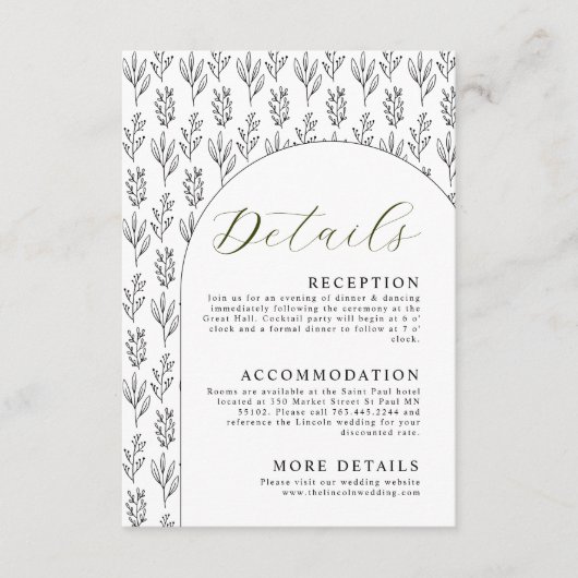 エレガントの結婚ミニマル詳細・エンクロージャ・カード エンクロージャーカード (正面)