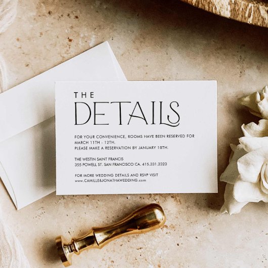 エレガントの結婚ミニマル詳細・エンクロージャ・カード エンクロージャーカード