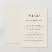 エレガントの結婚ミニマル詳細・エンクロージャ・カード 招待状 (正面/裏面)