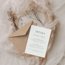 エレガントの結婚ミニマル詳細・エンクロージャ・カード 招待状
