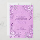 エレガントの花葉とオーナメント結婚の サンキューカード (裏面)