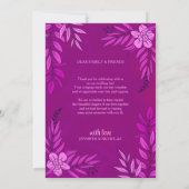 エレガントの花葉とオーナメント結婚の サンキューカード (裏面)