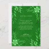 エレガントの花葉とオーナメント結婚の サンキューカード (裏面)