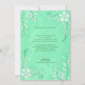 エレガントの花葉とオーナメント結婚の サンキューカード (裏面)