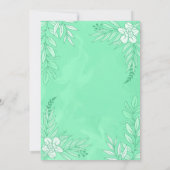 エレガントの花葉とオーナメント結婚の 招待状 (裏面)