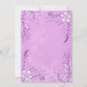 エレガントの花葉とオーナメント結婚の 招待状 (裏面)