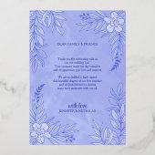 エレガントの花葉とオーナメント結婚の 箔招待状 (裏面)