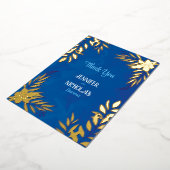 エレガントの花葉とオーナメント結婚の 箔招待状 (回転した状態)