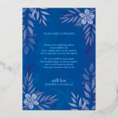 エレガントの花葉とオーナメント結婚の 箔招待状 (裏面)