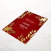 エレガントの花葉とオーナメント結婚の 箔招待状 (回転した状態)