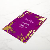 エレガントの花葉とオーナメント結婚の 箔招待状 (回転した状態)