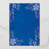 エレガントのFに葉は花と結婚オーナメント 箔招待状 (裏面)