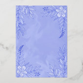 エレガントのFに葉は花と結婚オーナメント 箔招待状 (裏面)