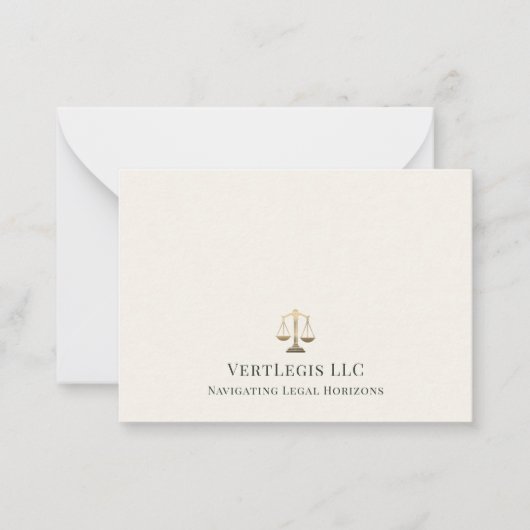 エレガントはかりで測金ゴールド ノートカード (正面)