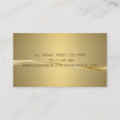 エレガントはさみ、花の羽フェイク金ゴールド 名刺 (裏面)