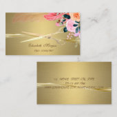 エレガントはさみ、花の羽フェイク金ゴールド 名刺 (正面/裏面)