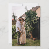 エレガントはっきりしたシンプルセージ緑2枚結婚の写真 セーブザデート (裏面)