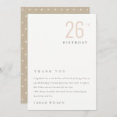 エレガントはっきりしたミニマルダスキー赤面Any Age誕生日 サンキューカード (正面/裏面)