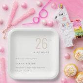 エレガントはっきりしたミニマルダスキー赤面Any Age誕生日 ペーパープレート (パーティー)