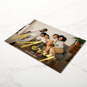 エレガントはっきりしたメリーBrush Scriptフォト実在金ゴールド 箔シーズンカード (回転した状態)