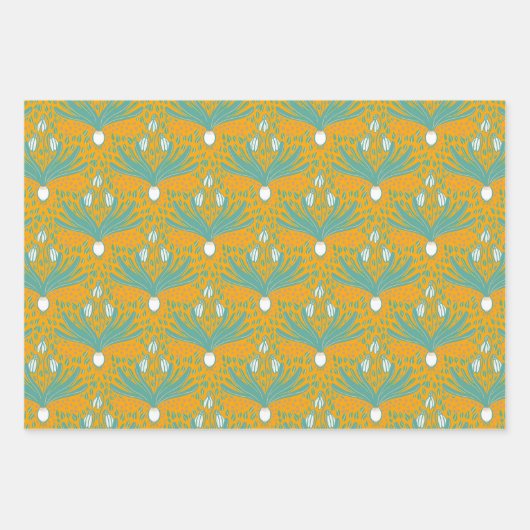 エレガントはっきりしたモダン春 ラッピングペーパーシート (正面)