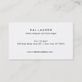 エレガントはっきりしたモダン白黒ストライプの 名刺 (裏面)