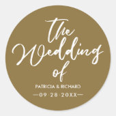 エレガントはっきりした書結婚の ラウンドシール (正面)