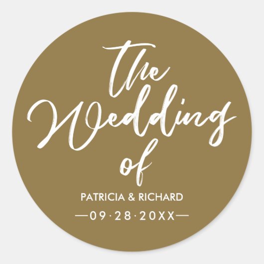 エレガントはっきりした書結婚の ラウンドシール (正面)