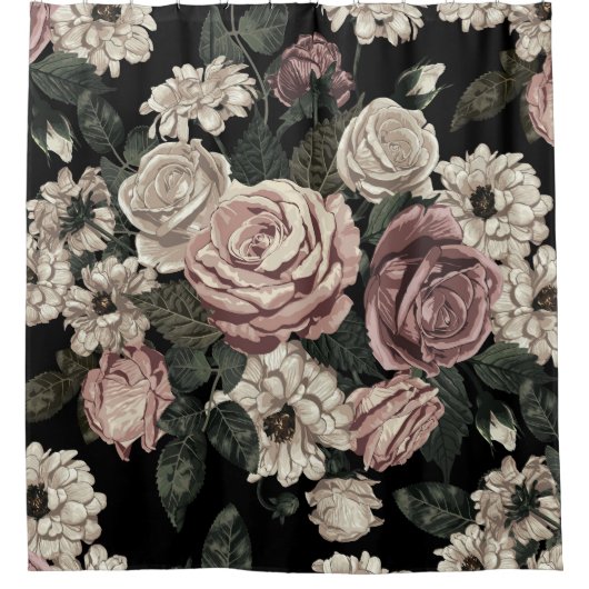 エレガントはっきりした素朴ヴィンテージ シャワーカーテン (正面)