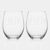 エレガントはっきりした結婚フローラの夫妻 ステムなしワイングラス (裏面)