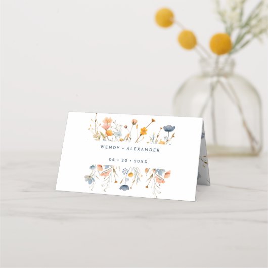 エレガントはっきりした結婚フローラのEntree Choice折り プレイスカード (裏面)