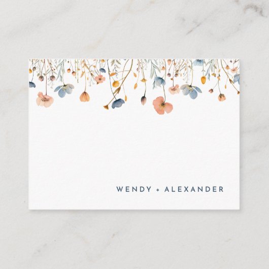 エレガントはっきりした結婚フローラ エンクロージャーカード (裏面)