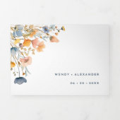 エレガントはっきりした結婚フローラ 三つ折り招待状 (カバー)