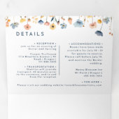 エレガントはっきりした結婚フローラ 三つ折り招待状 (内部最初)