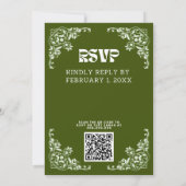 エレガントはっきりしたForest Green Slavic写真結婚 招待状 (裏面)