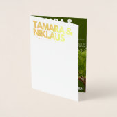 エレガントはっきりしたForest Green Slavic写真結婚 箔カード (正面)