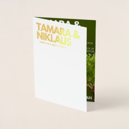 エレガントはっきりしたForest Green Slavic写真結婚 箔カード