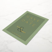 エレガントはっきりしたSage Green Foil Save Date Card 箔シーズンカード (回転した状態)