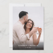 エレガントはっきりしたTypo写真QRコード結婚 招待状 (正面)