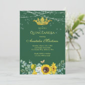 エレガントひまわりエメラルドグリーンキンセアニェラ 招待状 (スタンド正面)