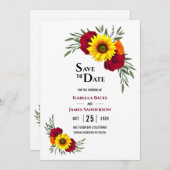 エレガントひまわりバーガン結婚ディバラ救ズD セーブザデート (正面/裏面)