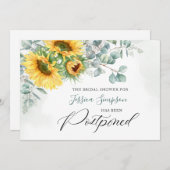 エレガントひまわり日付変更ブライダルシャワー 招待状 (正面/裏面)