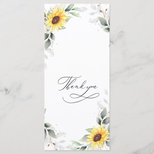 エレガントひまわり結婚緑の名刺 メニュー (裏面)