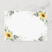 エレガントひまわり緑のフローラの結婚詳細 エンクロージャーカード (裏面)