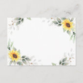 エレガントひまわり緑のフローラの結婚詳細 エンクロージャーカード (裏面)
