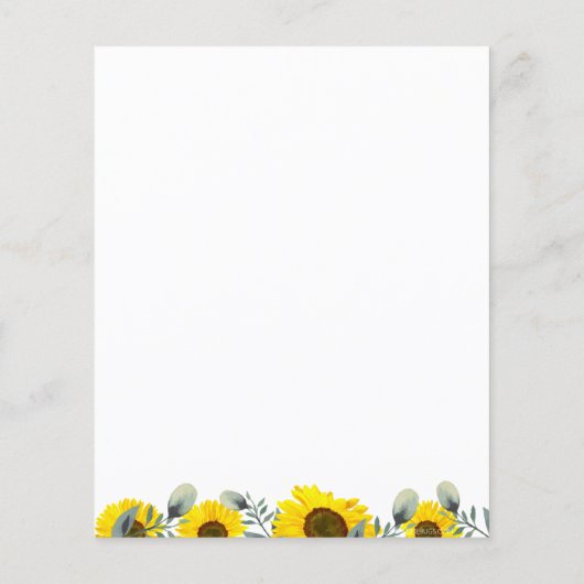 エレガントひまわり緑結婚式招待状 (裏面)